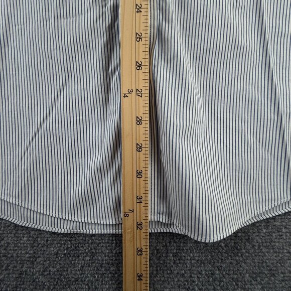 Brooks Brothers Non Iron Button Up Shirt Long Sleeve Men Striped Blue 16.5 34 - Picture 4 of 14